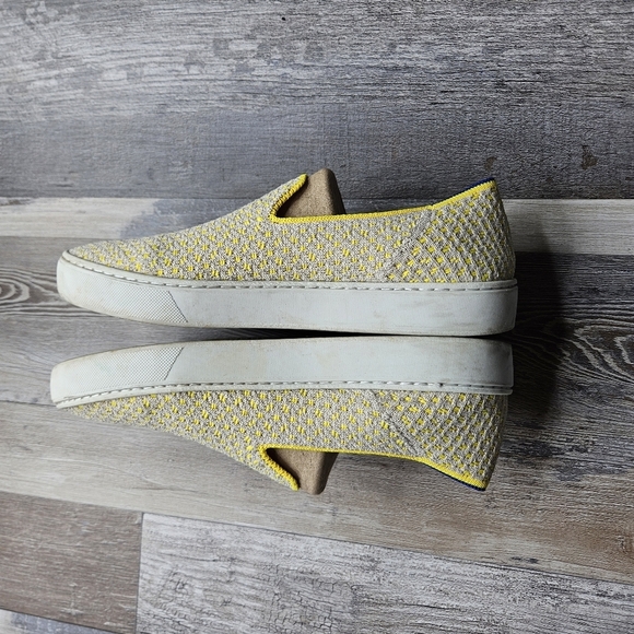 Rothy's The Original Slip On Sneaker Womens's 8 Lemon Yellow Honeycomb - Picture 7 of 9